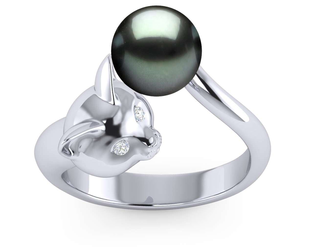 Tahitian Pearl Cat Ring