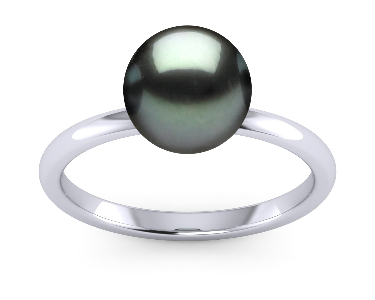 Tahitian Pearl Black Green Classic Ring