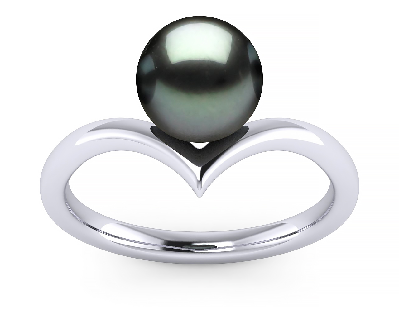 Tahitian Pearl Heart Band Ring