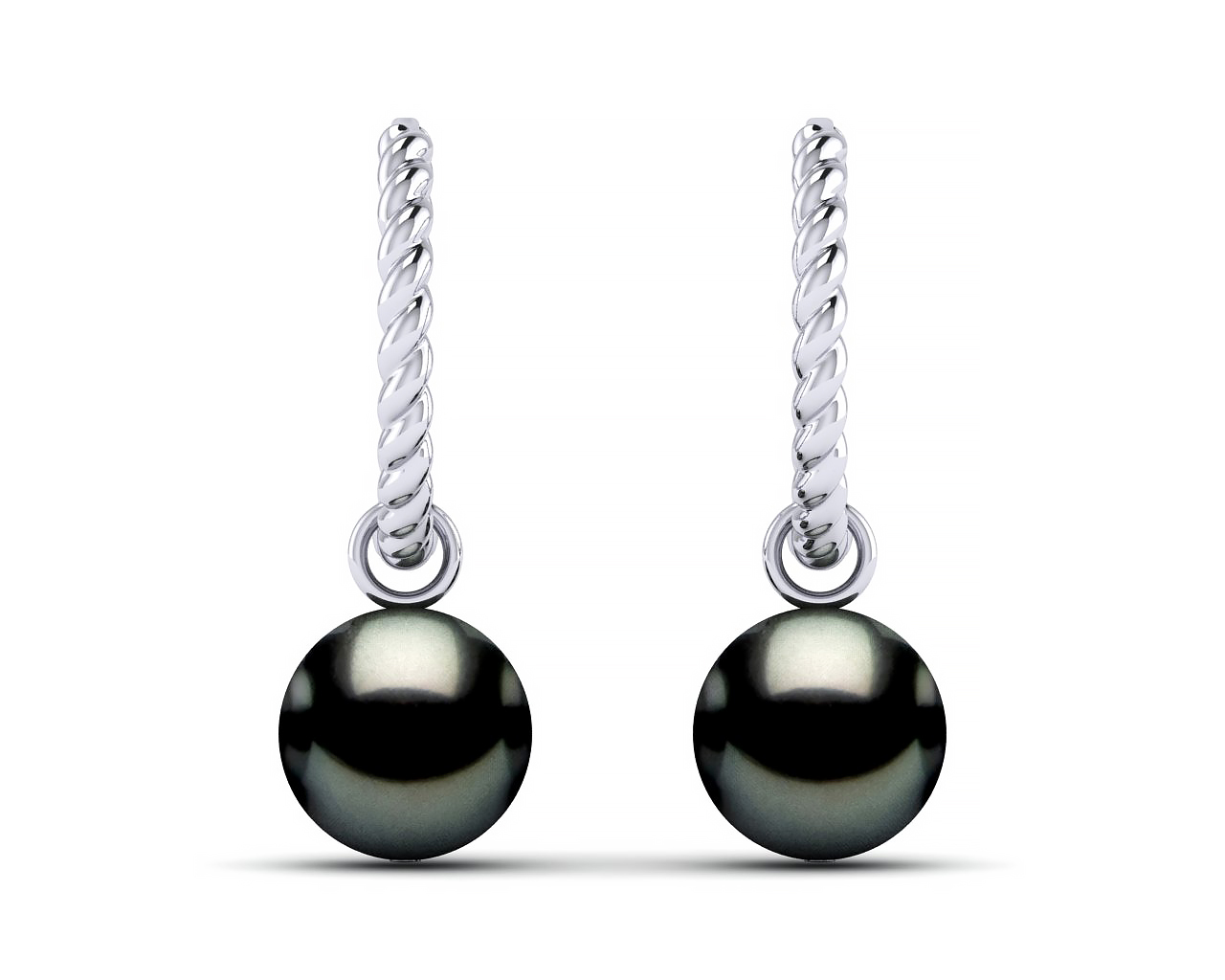 Tahitian Pearl Twisted Hoop Earring