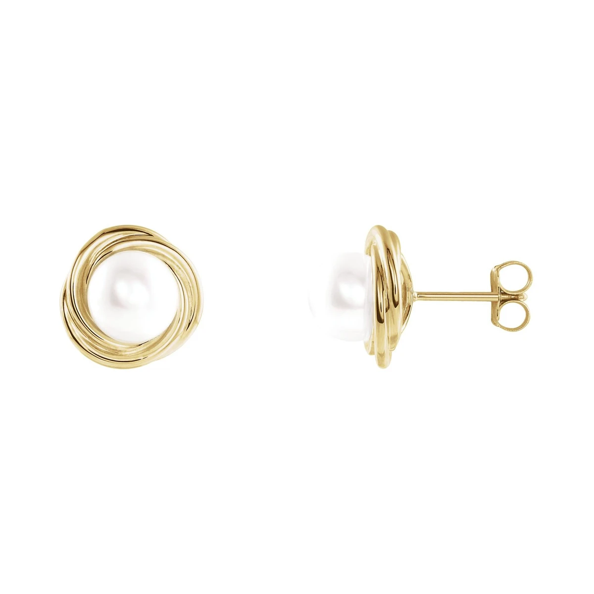 Akoya Pearl Love Knot Earrings