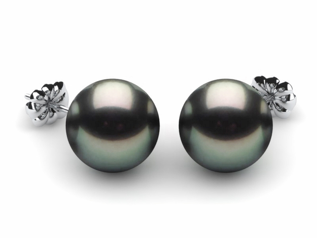 10mm Black South Sea Tahitian Pearl Earring