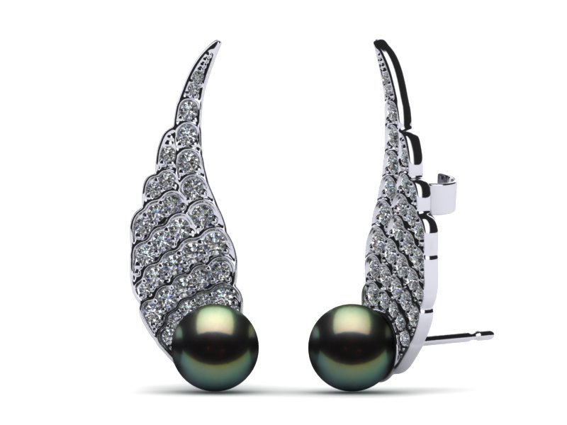 Tahitian Pearl Angel Wing Earring
