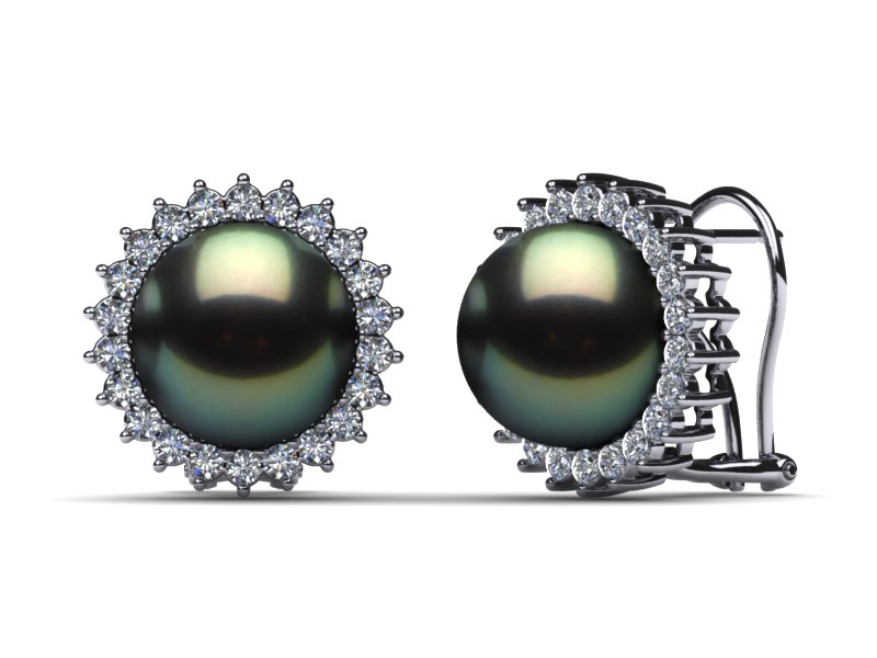 Tahitian Pearl 11.5mm Sunflower Earring