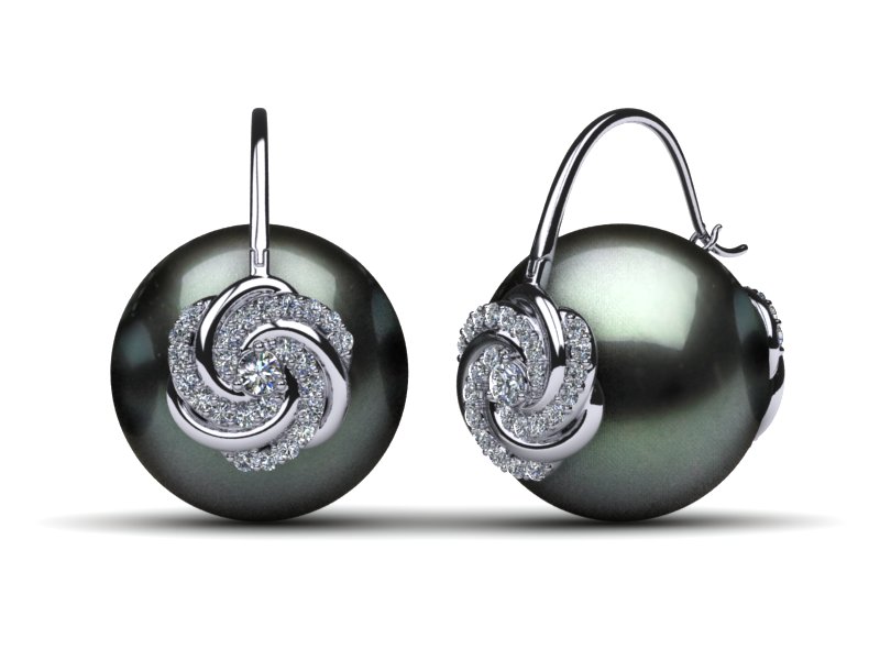 Tahitian Pearl Arc De Triomphe Double Knot Earring
