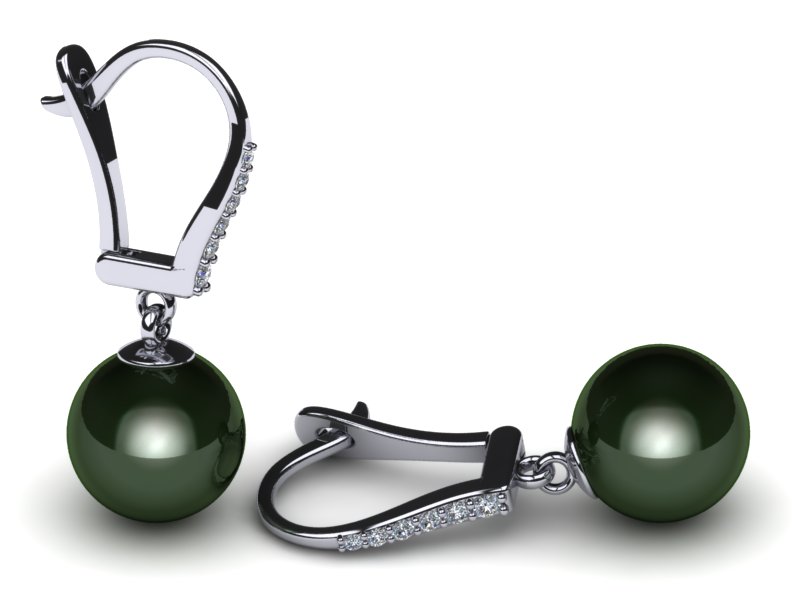Tahitian Pearl Diamond Dangle Earring