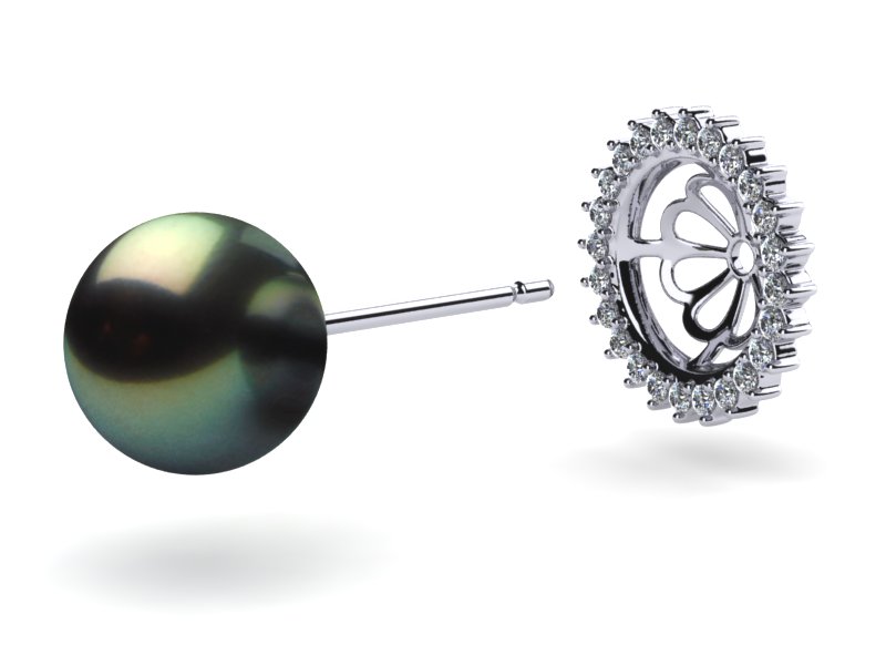 Tahitian Pearl Sunflower Earring with Removable Jacket