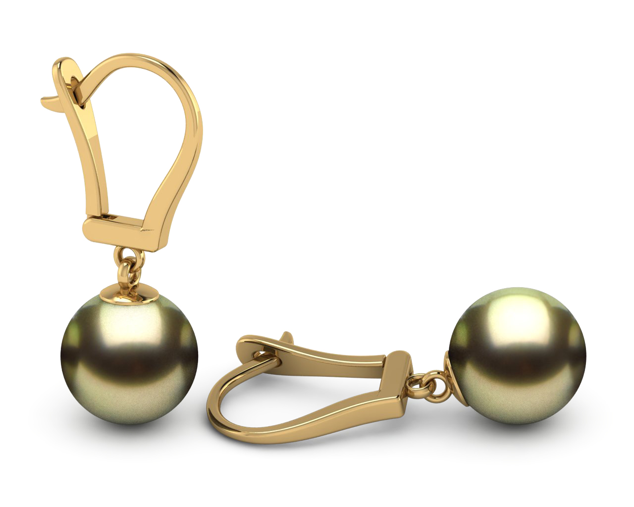 Tahitian Pearl Lever Back Drop Earring