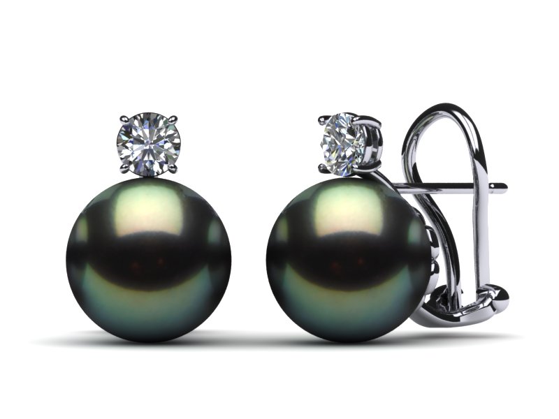 Tahitian Pearl Diamond Clip Back Earring