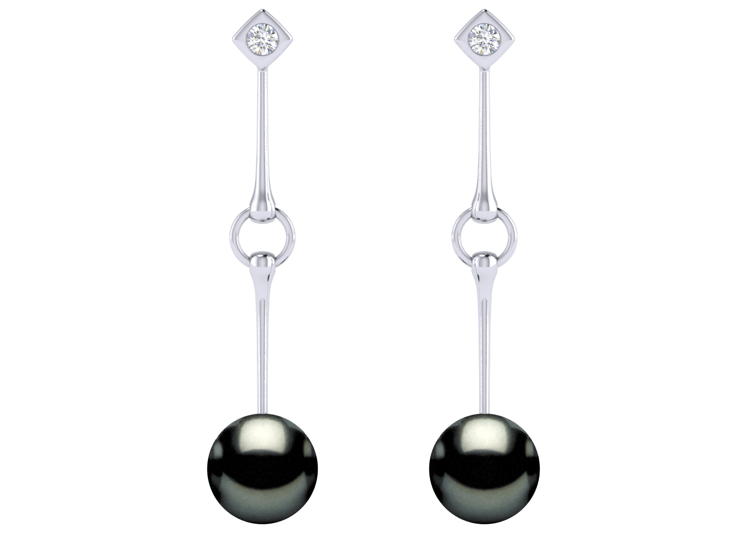 Petunia a Black Tahitian Cultured Pearl Earring