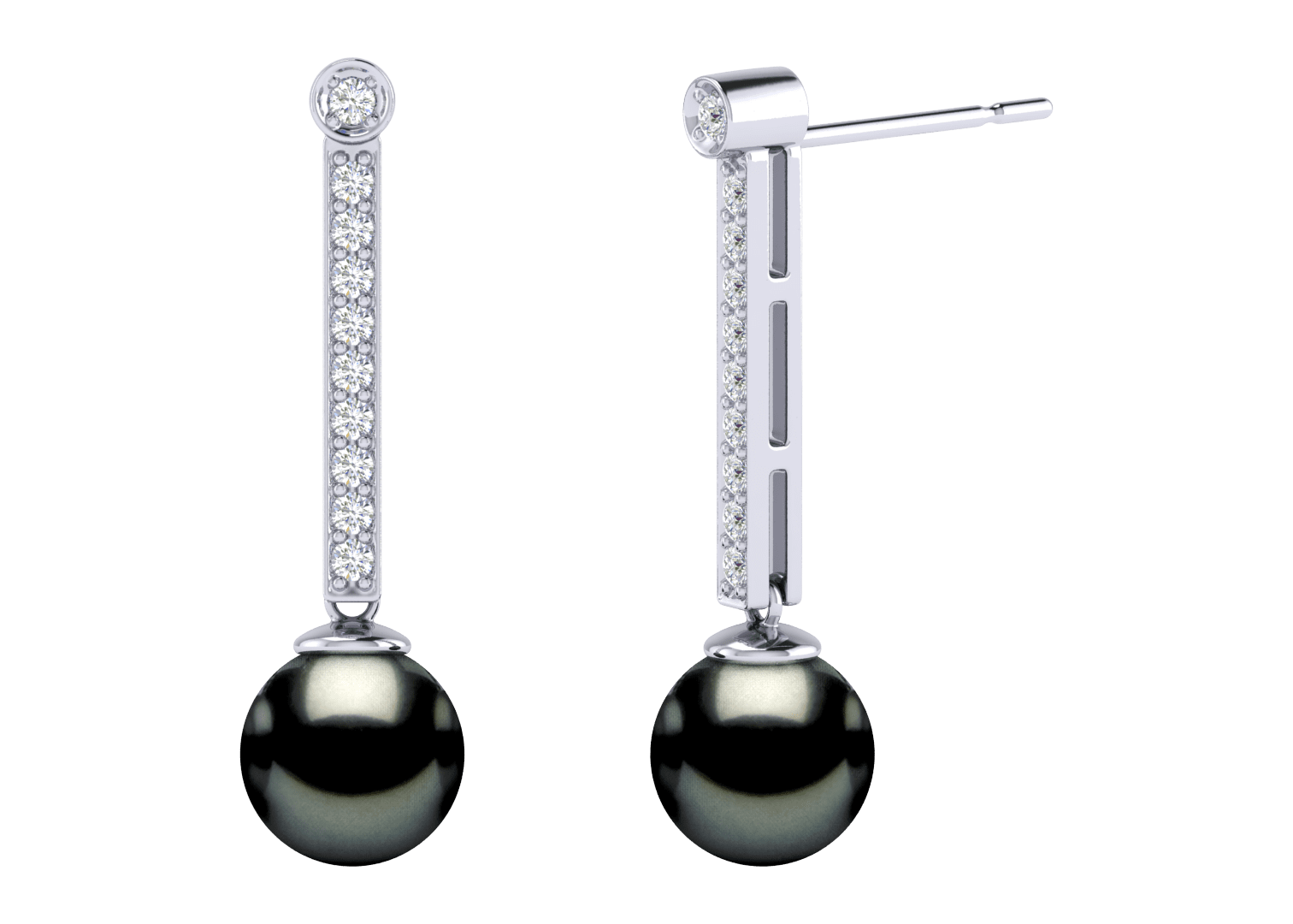 Spirit a Black Tahitian Cultured Pearl Earring