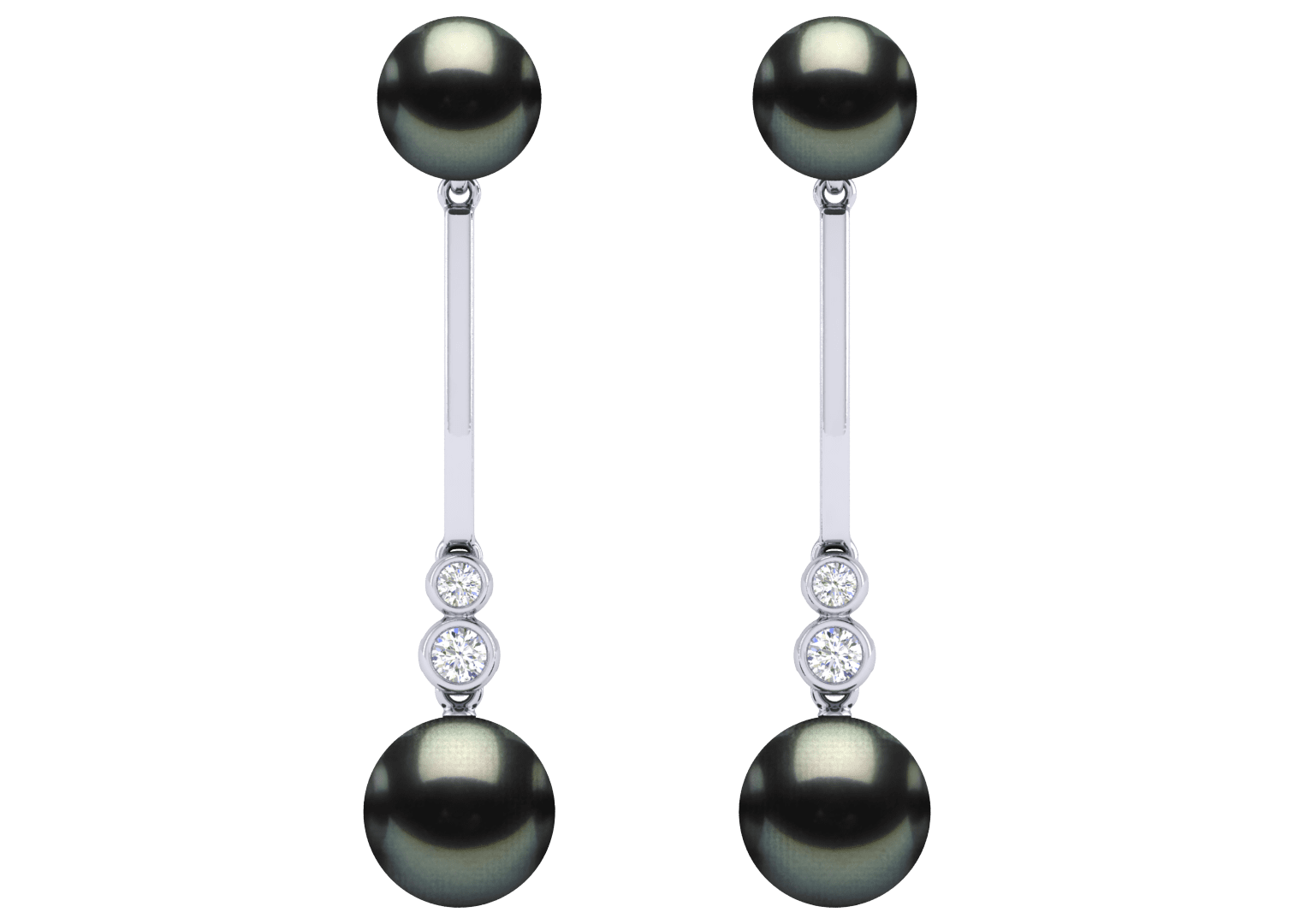Vesta a Black Tahitian Cultured Pearl Earring
