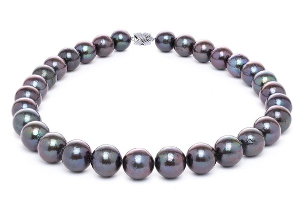 10mm x 13mm Black Freshwater Cultured Pearl Necklace