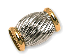 14K Two Tone Gold Tube Clasp