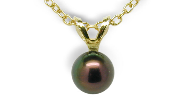 4mm Baby Black Pearl Pendant Cultured