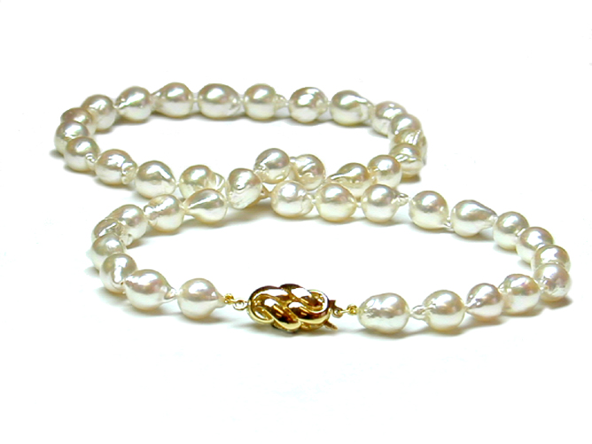 Baroque Cultured Pearl Strand - 7.5 by 8 millimeters