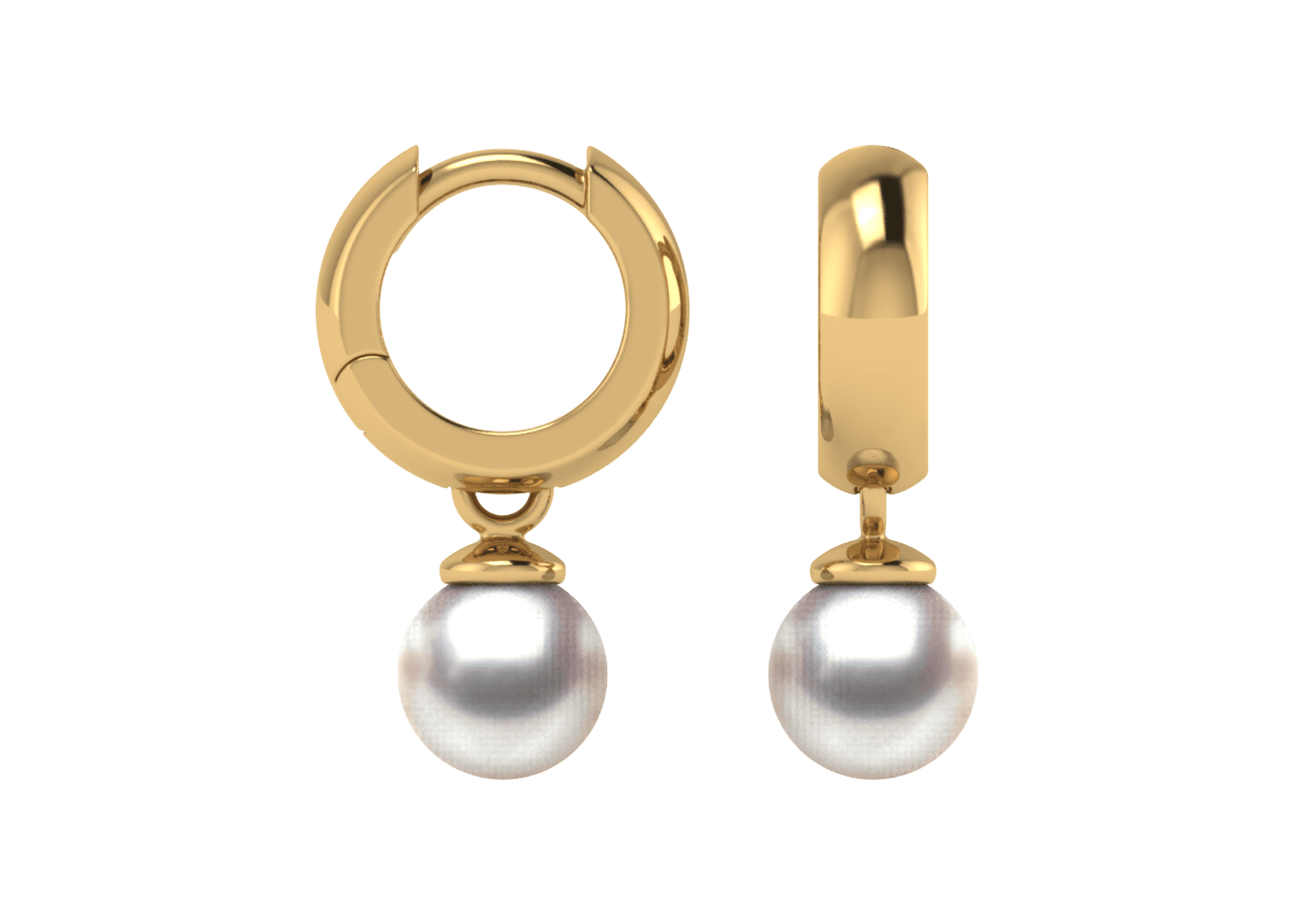8mm Japanese Akoya Pearl Hoop Earring