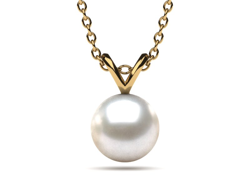 8mm Single V Japanese Akoya Cultured Pearl Pendant