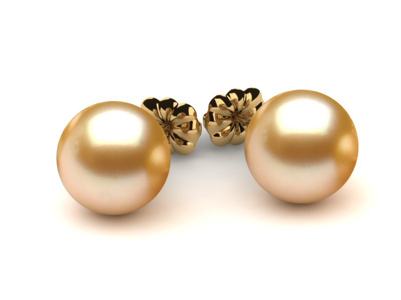 9mm Golden Pearl Earring