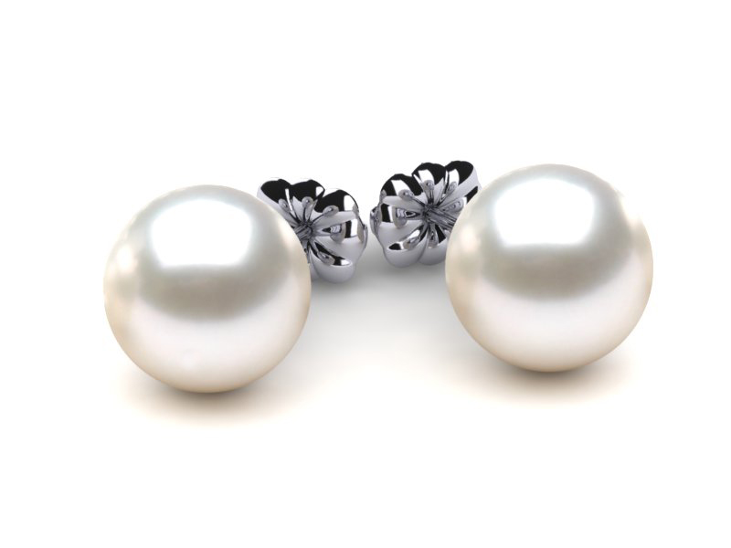 9mm White South Sea Pearl Stud Earring