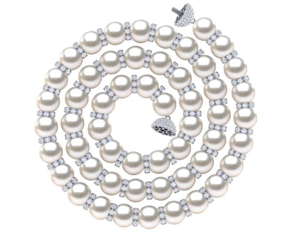 Akoya Pearl Diamond Rondell Necklace | Every Other Pearl