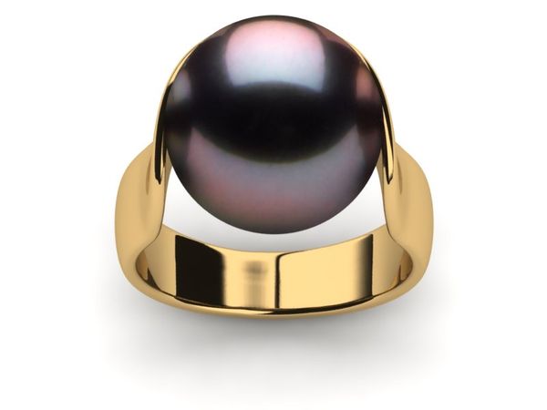 Aubergine Tahitian Pearl Ring Sculpture