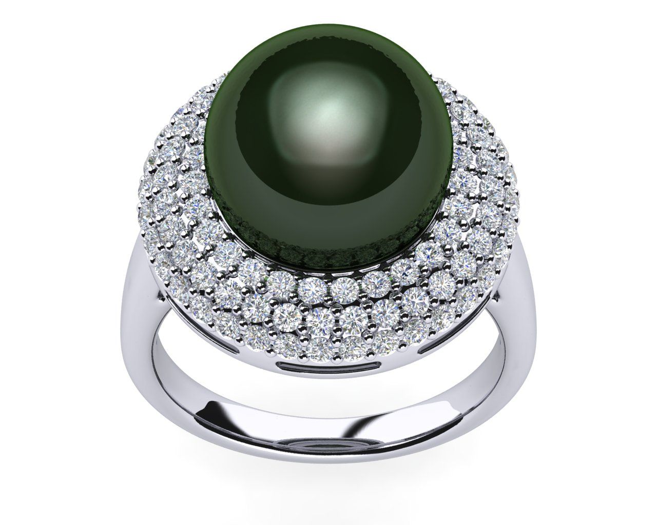 Bernette a Black Tahitian South Sea Cultured Pearl Ring