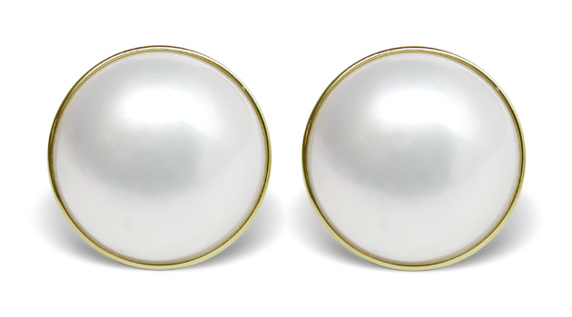 Circle Yellow Mabe Earring