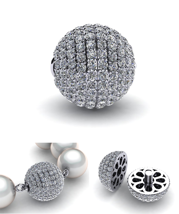 Diamond Ball Clasp (Center Split)