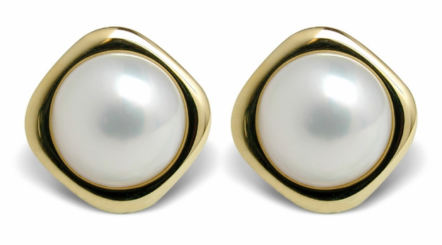 Diamond Style Mother of Pearl Earrings