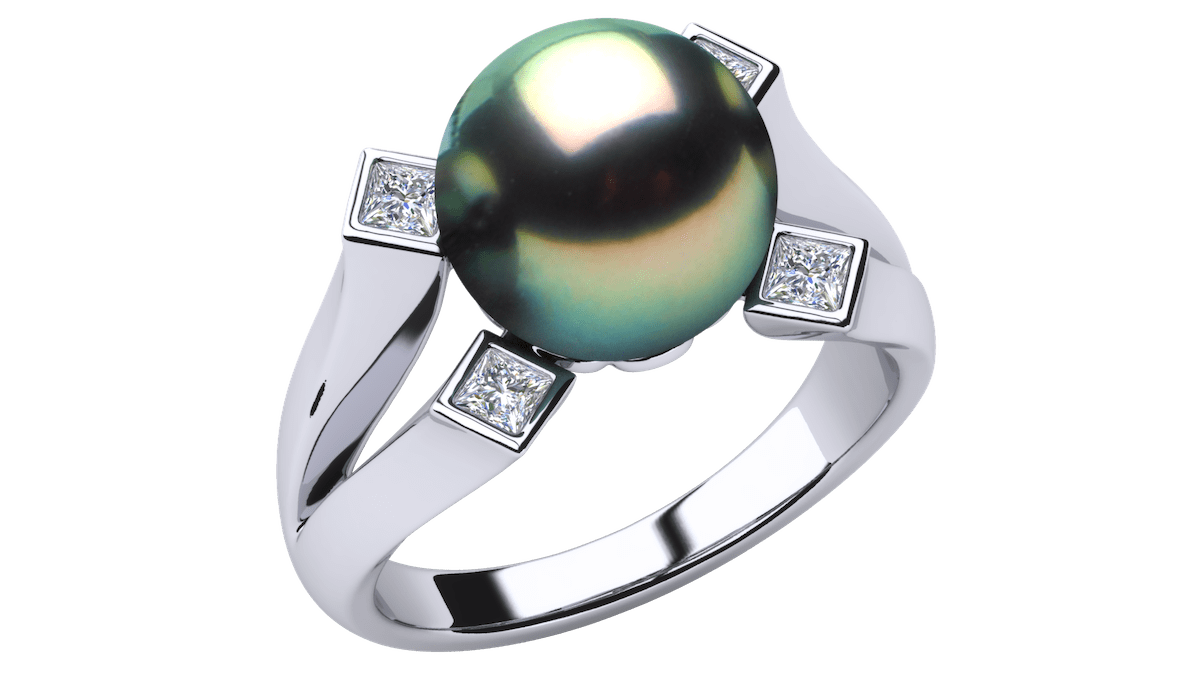 Diva a Black Tahitian Cultured Pearl Ring