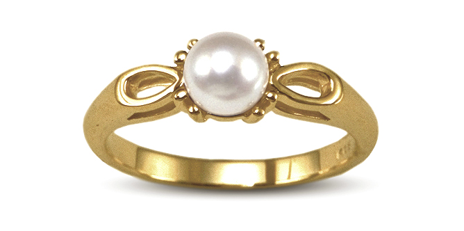 Elizabethan Style Japanese Akoya Pearl Ring