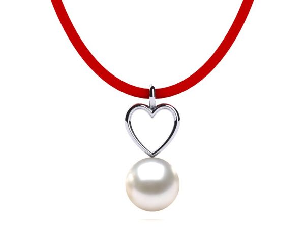 Freshwater Leather Heart Pearl Pendant
