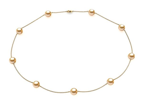 Golden Pearl Tin Cup Necklace