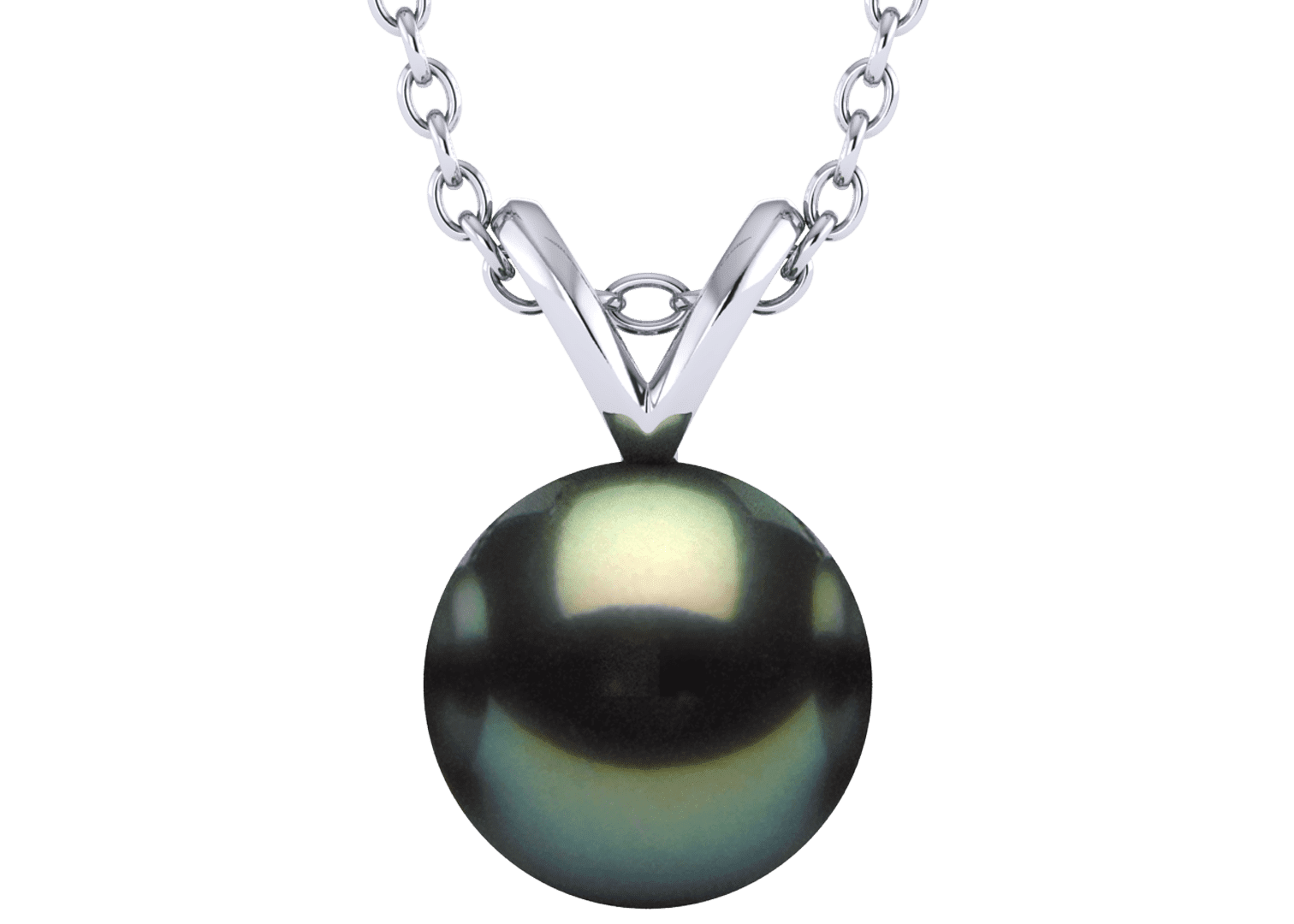 Japanese Akoya Single V Black Pearl Pendant
