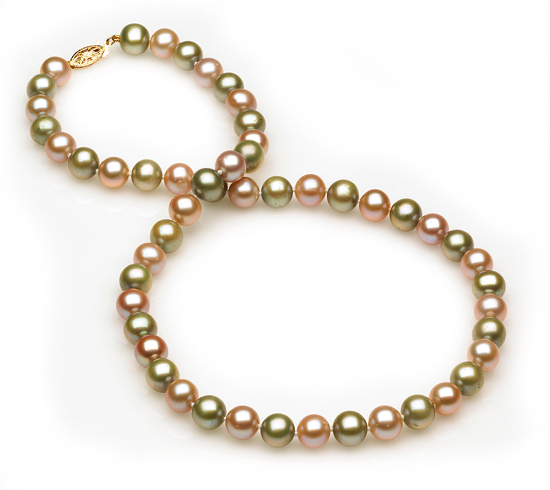 Lavendar and Green Pearl Necklace