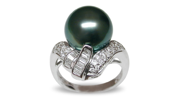 Lolita a Black Tahitian South Sea Pearl Ring