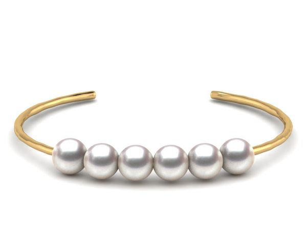 Pearl Cuff Bracelet 6 Pearls