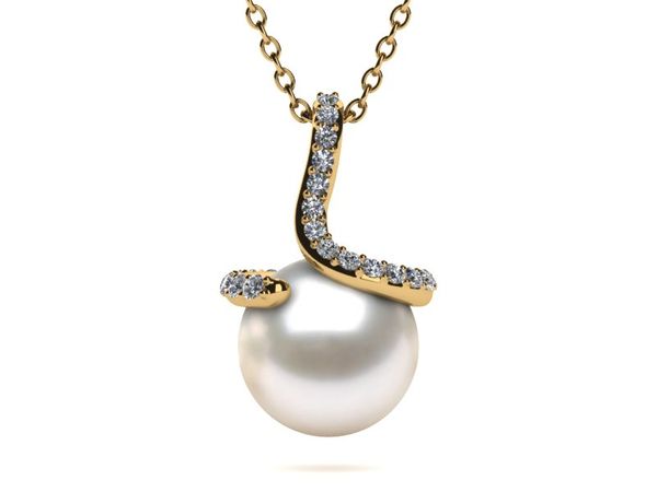 Japanese Akoya Pearl Spiral Pendant