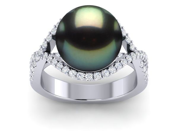 Tahitian Pearl Twist Style Ring