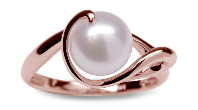 Pink Shirley a Japanese Akoya Cultured Pearl Ring