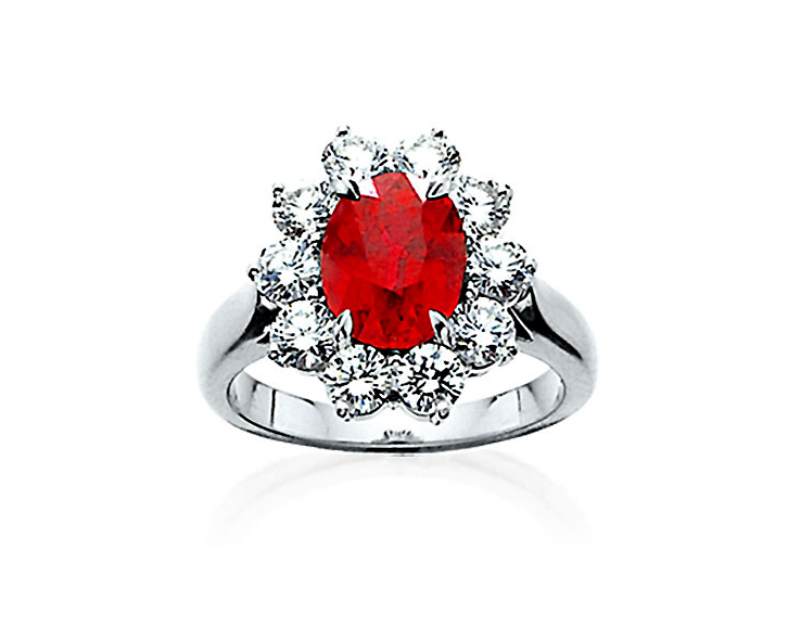 Ruby and Diamond Platinum Ring
