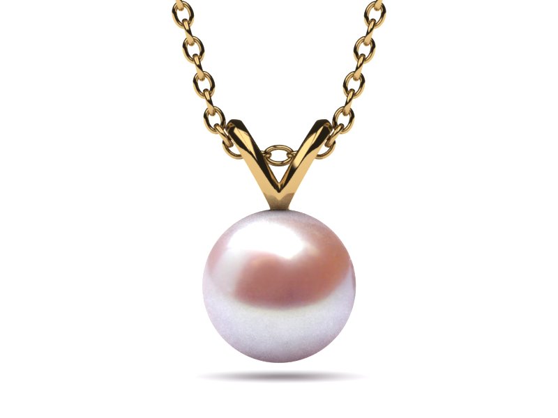 Single V Lavender Freshwater Cultured Pearl Pendant
