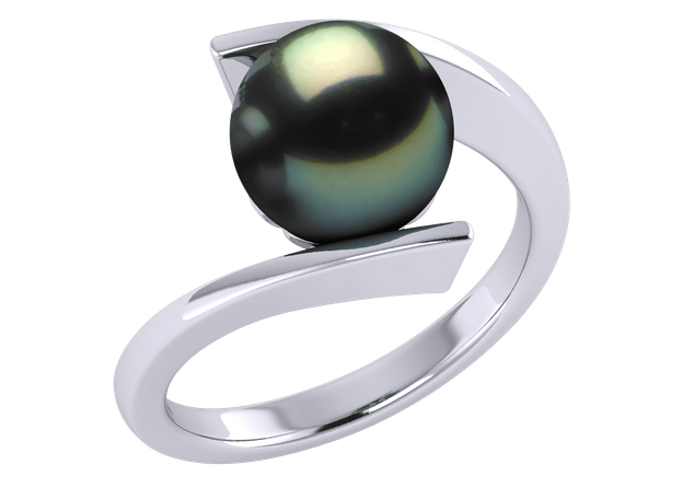 Tahitian Ionic a Black Tahitian Cultured Pearl Ring