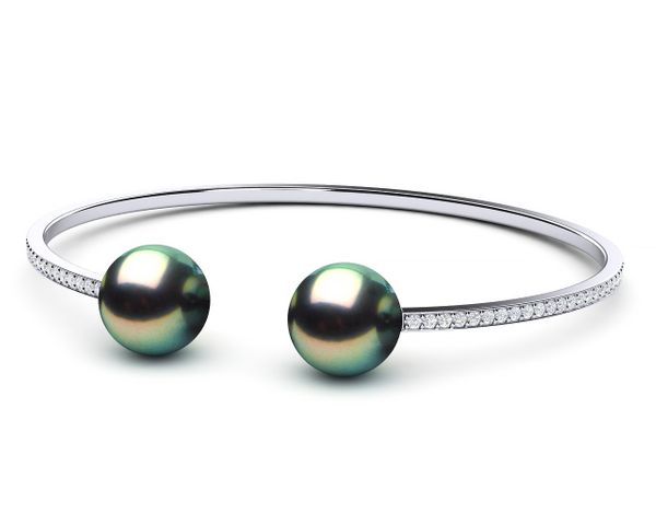 Tahitian Pearl Diamond Bangle Bracelet