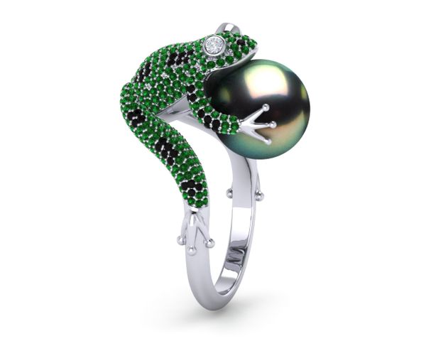 Tahitian Pearl Frog Ring