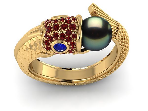 Tahitian Pearl Koi Ring