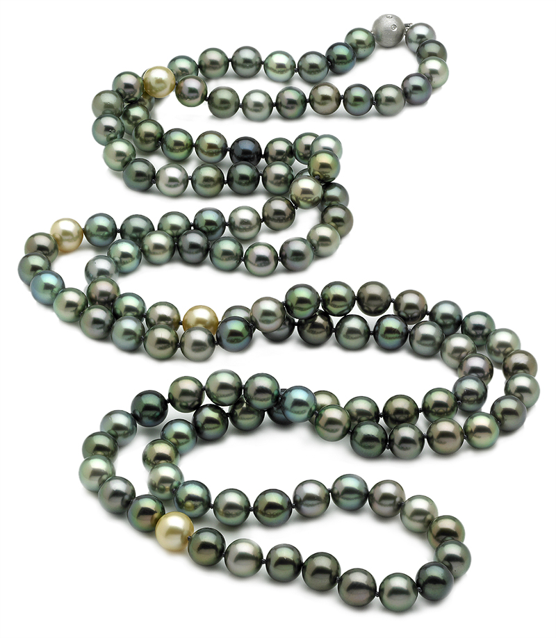 Tahitian Pearl Necklace Serial Number | 9 x 10mm Multicolor Tahitian Pearl Necklace