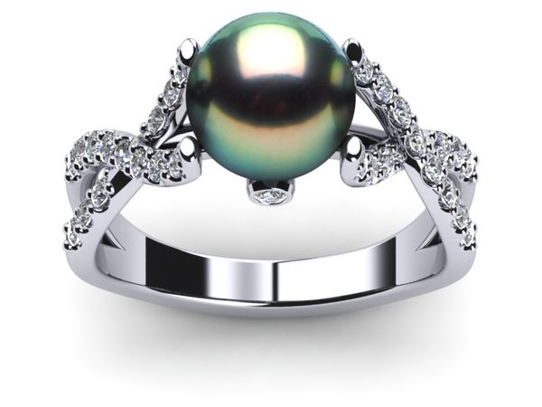 Tahitian Pearl Ring Open Flow