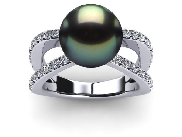 Tahitian Pearl Saturn Ring Deluxe